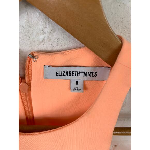 Elizabeth & James Women's Magdalena Fit And Flare Dress Sleeveless Orange Size 6 - Picture 2 of 5